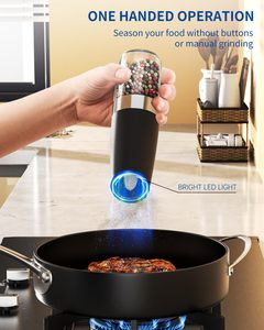 Juego de Molinillos Eléctricos de Sal y Pimienta, Automáticos, a Pilas, con Grosor Ajustable - Product Image 4
