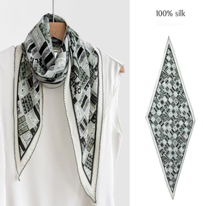 <span class=keywords><strong>Elegante</strong></span> <span class=keywords><strong>Sciarpa</strong></span> in Seta di Gelso 100% con Diamanti 42x145cm, Fiori Neri e Rossi, Accessorio Leggero e Versatile per Donne/Regali - Product Image 5