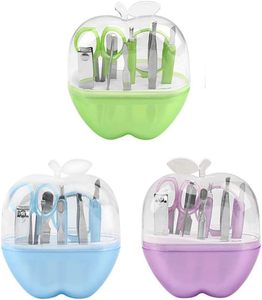 8-Piece Stainless Steel Nail Clipper Set Straight Blade Sharp Tip Plastic Nail Scissors Manicure <b>Tool</b> Box Beauty Gift Set - Product Image 1
