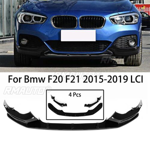 Pour BMW F20 F21 118i 120d 120i M135i M140i 2015-2019 LCI M-Sport 4 pièces Spoiler de pare-chocs avant Diffuseur Splitter Noir brillant - Product Image 1