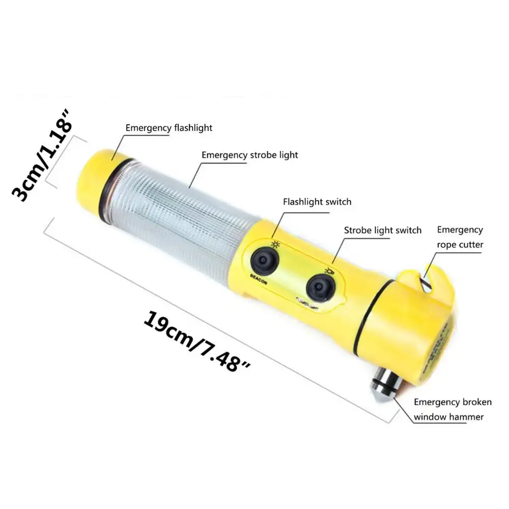 Multifunktions-Kfz-Sicherheits hammer Taschenlampe Not autofenster Glas brecher