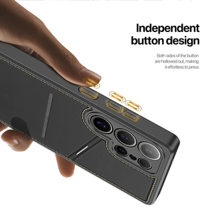 Three in one card holder phone case suitable for S25Ultra phone case, dual card holder, fully wrapped magnetic phone case - Product Image 5