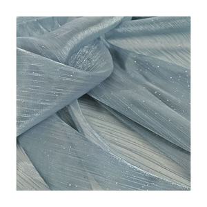 花柄プリント厚手トルコ産クリスタルホワイトポリエステルオーガンザウェディングドレスシルクブロケード刺繍生地 - Product Image 1