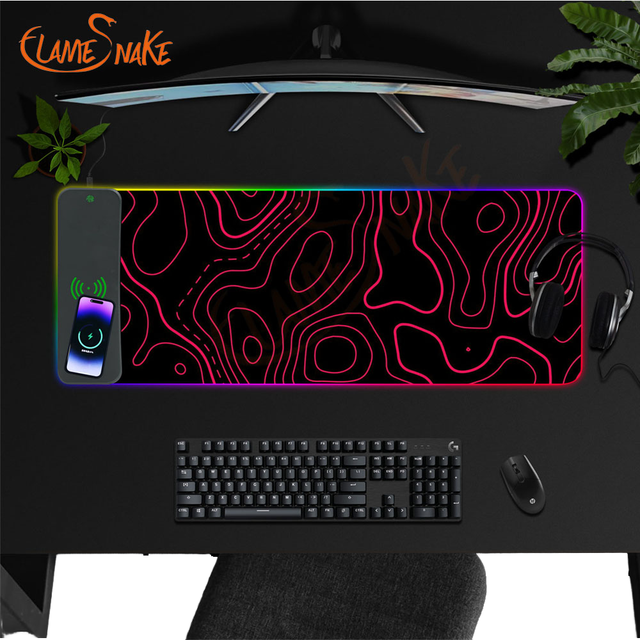 Large RGB LED Printed Design Gaming Mouse Pad Flashing 10 Lighting Effect Non-slip Rubber Base USB 2.0 Interface 780x300mm Stock