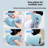 Coussin ergonomique pour chaise de bureau avec appui-tête, oreiller de sieste, en mousse à mémoire de forme et polyester, pour la relaxation