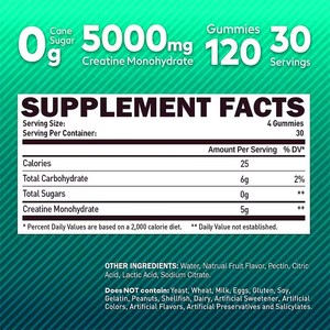Private Label Pre Workout Supplement <b>Creatine</b> Monohydrate Energy Gummy <b>Creatine</b> Gummies for Muscle Growth Pills - Product Image 2