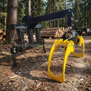 Remorque de transport de grumes industrielle montée sur <span class=keywords><strong>tracteur</strong></span> avec bras stabilisateurs - Product Image 2