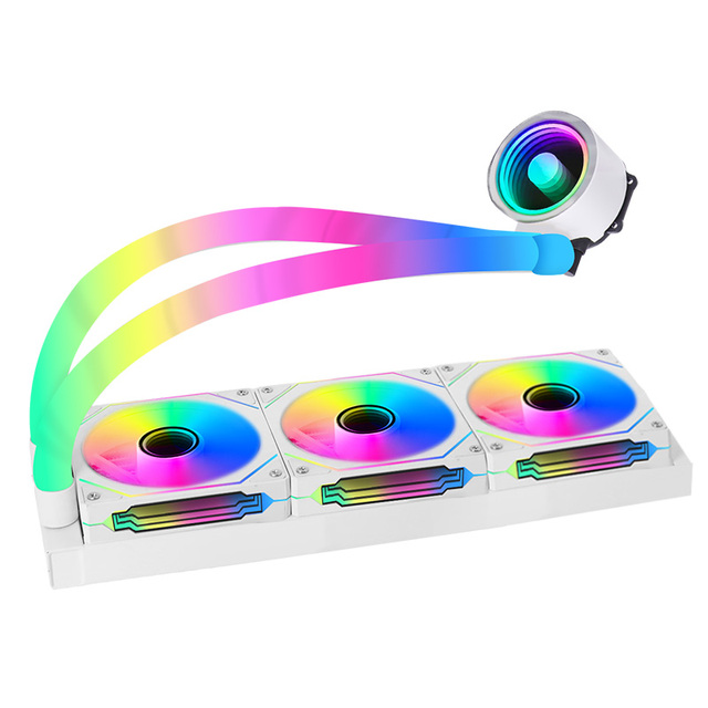 High-Efficiency 120mm AIO CPU Liquid Cooling Water Cooler with Fluid Bearing Copper Aluminum ARGB 4Pin Gaming PC