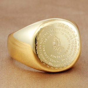 Men's Titanium Steel Prayer <b>Ring</b> Black Serenity Prayer Engraved <b>Cross</b> Design Everyday Wear 280726 - Product Image 3