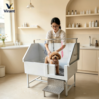 Baignoire de toilettage pour chiens à faible entrée, sur mesure pour cliniques vétérinaires mobiles, avec marchepied ergonomique