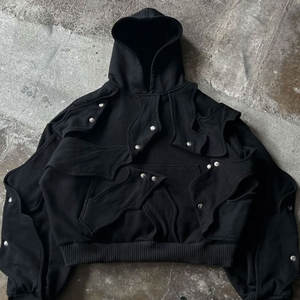 Лоскутная хлопковая толстовка с капюшоном, 100% - Product Image 4