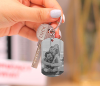 Porte-clés personnalisé avec image gravée, porte-clés photo DIY personnalisé, cadeau pour couple et amoureux pour les fêtes