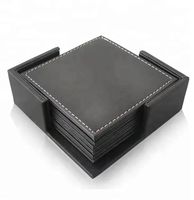 Set mit 6 Tischs ets aus PU-Leder für Esstisch becher Holz untersetzer Getränk für Wohnkultur Küchen untersetzer