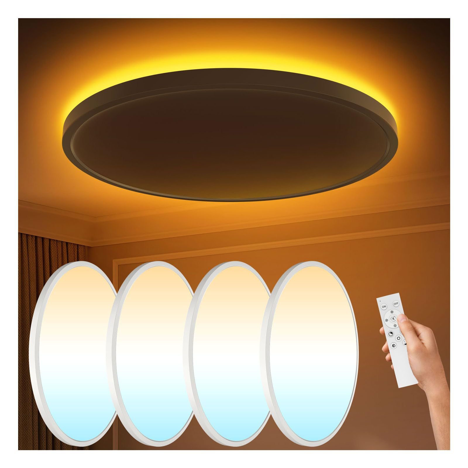 Modern Super Slim LED Ceiling Lamp for Bedroom & Kitchen Ultra-Thin 24W AC Powered Surface Mounted LED Light Factory Direct