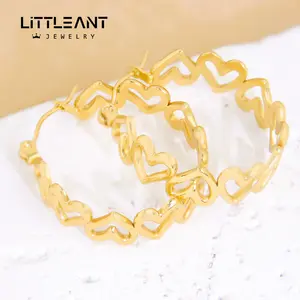 Little Ant Jewelry Vergoldeter Edelstahl Twist Hoop Ohrring Damen Twist Ohrringe