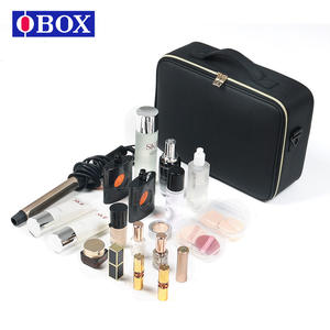 Trousse de maquillage OBOX 15 pouces, noire classique, avec miroir et lumière, pour femmes, usage domestique - Product Image 1