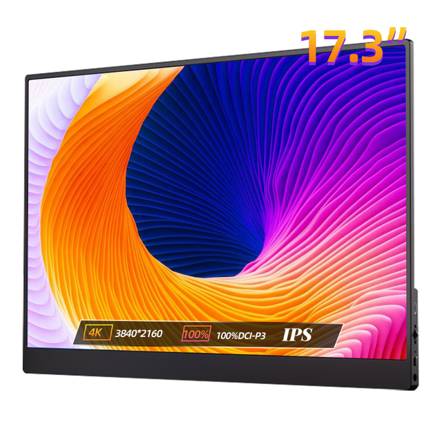 Eimio 400NIT 17.3 Inch FHD 4K 60HZ IPS Type-C VESA Portable Gaming Monitor with Built-in Speaker 20ms Response 1-Year Warranty