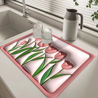 Rutschfester, wasserabsorbierender, 3D-gedruckter Cartoon-Teppich, antibakteriell, schnelltrocknend, waschbar, Eingangsmatte, Bodenmatte, Set, Gummi, Schmutzfangmatte