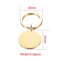 Porte-clés personnalisé en acier inoxydable effet miroir, disque rond brillant de 25 mm, pendentif gravé au laser – Offre Spéciale