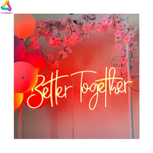 Dropshipping No MOQ Free design Custom Led neon sign better together neon sign sweet wedding neon sign