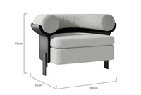 Fauteuil lounge Mattia de designer italien, luxe léger et minimaliste, fauteuil paresseux individuel pour salon, chambre et appartement de présentation