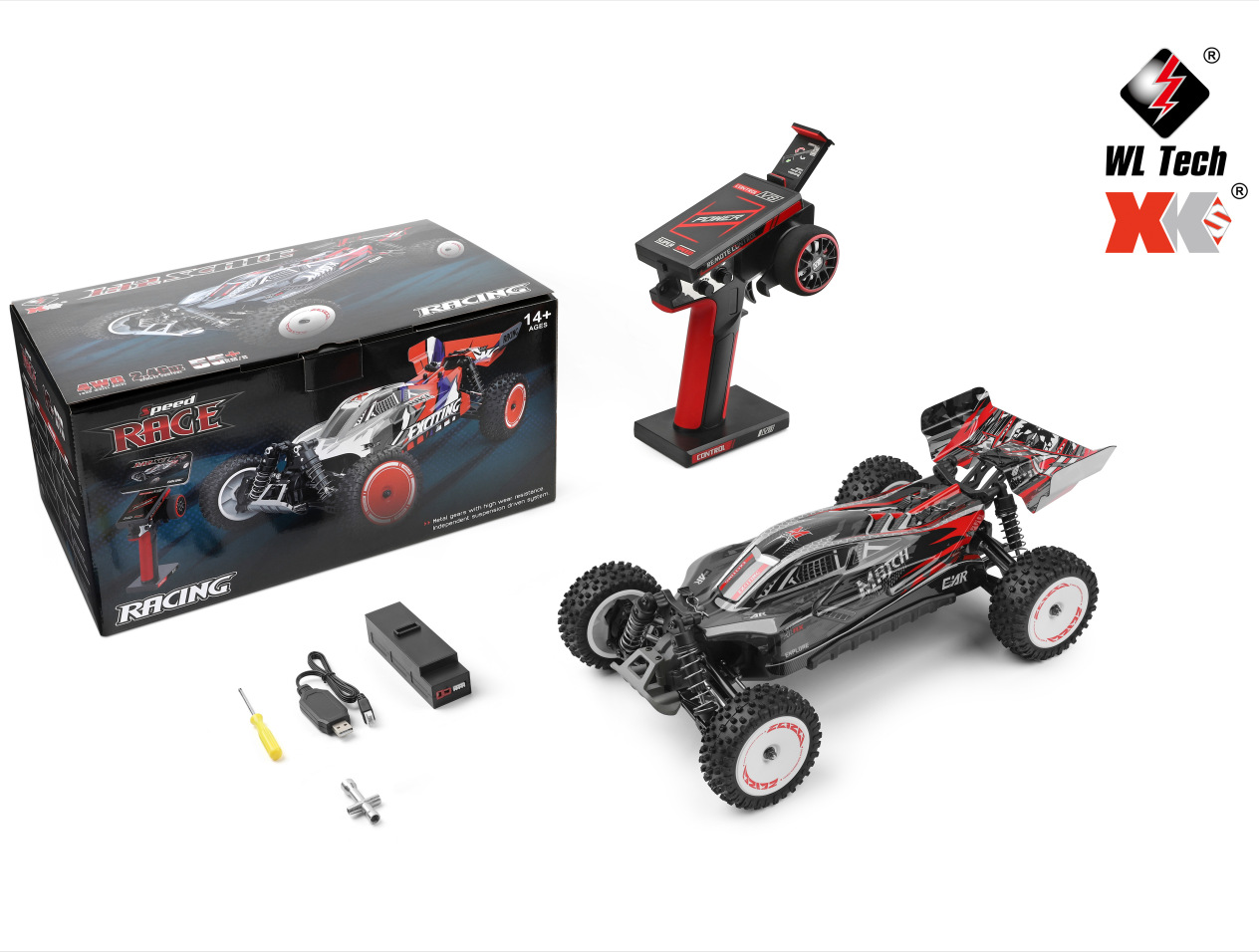 オリジナル WLtoys 124010 55KM/H RCカー プロレーシングカー 4WD オフ