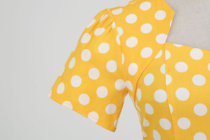 Abito Vintage da donna anni '60 anni '60 abito a <span class=keywords><strong>pois</strong></span> a manica corta retrò abito floreale in cotone da donna altalena abiti Rockabilly abiti - Product Image 5