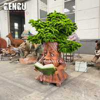 Sculpture Animée Personnalisée de Bonhomme Arbre de Noël, Statue Parlante de Sorcier Lecteur pour Parc, Jardin, Intérieur et Extérieur, Décoration OEM