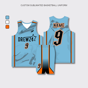 メンズバスケットボールユニフォーム　昇華プリントカスタムデザイン　通気性・吸湿速乾　チーム向け - Product Image 3