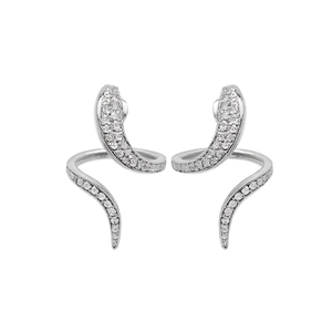 Pendientes de Aro E870 en Oro Blanco para Mujer, con Cristales de Imitación y Microincrustaciones de Aleación, Joyería de Moda para Fiestas - Product Image 1