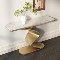 Table console multifonctionnelle avec plateau en ardoise, design moderne et minimaliste pour hall d'entrée, salon, villa et hôtel, meubles de maison