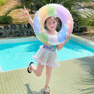 Nuovo costume intero da bambina <span class=keywords><strong>sirena</strong></span> estiva grazioso stile <span class=keywords><strong>principessa</strong></span> con gonna in garza in costumi da bagno di piccole dimensioni medie - Product Image 2