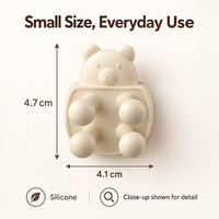 Crochets muraux adhésifs en silicone en forme d'ours pour brosses à dents, stylos, clés et ustensiles de cuisine dans la salle de bain, la cuisine, l'entrée et pour le rangement domestique