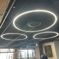 Lampu gantung Diameter besar, lampu gantung profil LED suspensi Diameter besar untuk Showroom