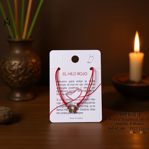 Cavigliera Nina El Hilo Rojo in Acciaio Inossidabile, Gioiello Portafortuna e Protezione per Donne - Product Image 2