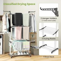 Estante plegable para secar ropa, soporte para colgar ropa, soporte móvil para secadora de ropa, para uso en interiores y exteriores, embalaje de pedidos por correo