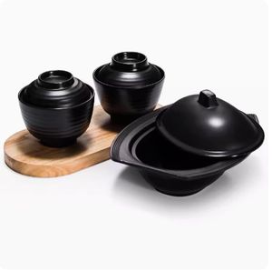 Ensaladera de plástico para sopa de Ramen de estilo japonés con juego de tapa para caldo Pho Thai Miso <span class=keywords><strong>Udon</strong></span> Wonton Soba o comida asiática - Product Image 3