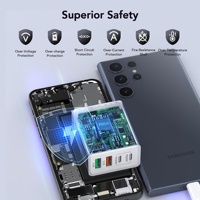 Cargador de Pared HNT OEM 40W GaN PD3.0 de 4 Puertos (2C 2A) con Carga Rápida Ultracompacto para iPhone, Samsung, Tablet, MacBook y Viajes