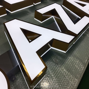 Letreros de letras <span class=keywords><strong>Led</strong></span> con luz frontal y retroiluminados personalizados, letrero electrónico de pared para exteriores, letrero de letra acrílica de negocios, Letra de canal luminosa