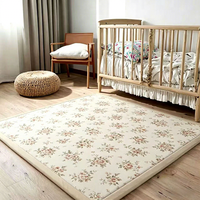 Tapis en mousse à mémoire de forme et coton, motif floral 30mm, tapis de jeu pour tout-petits, tapis d'éveil pour bébé, tapis de sol pour salon, tapis de lit, tapis central