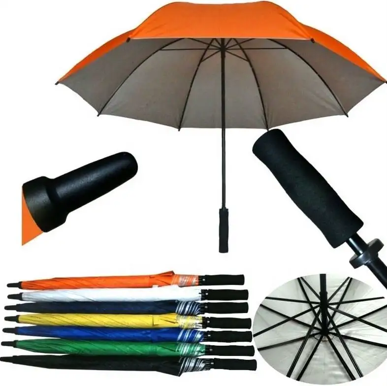 छाता आपूर्तिकर्ता विंडप्रूफ डबल कलर क्लॉथ कस्टम विज्ञापन लोगो मुद्रण गोल्फ छाता के साथ बड़ा कस्टम छाता