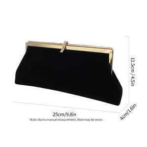 Bolso de Mano Retro Negro para Mujer, con Pedrería Brillante, Bolsos de Noche, Bolso de Mano Tipo Clutch para Mujer - Product Image 6
