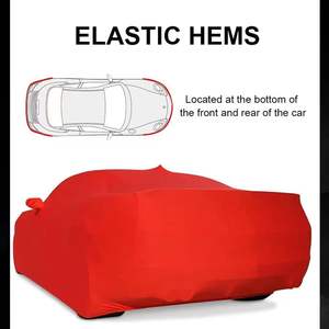 Funda de Coche de Terciopelo con Logotipo Personalizado, Funda de Coche Elástica de Cobertura Total, Fundas de Lujo para Estacionamiento, Funda Protectora Antipolvo para Interiores - Product Image 4