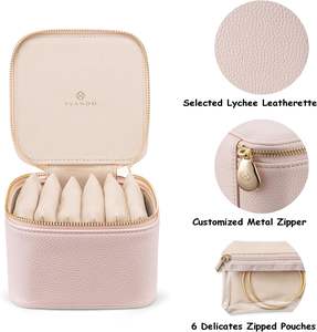 Estuche de Joyería de Cuero Colorido, Organizador de Joyas, Portátil para Viajes, para Anillos, Colgantes, Aretes, Collares y Pulseras - Product Image 3