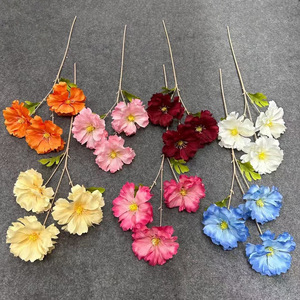 กล้วยไม้ประดิษฐ์ 3 หัว ก้านเดี่ยว 65 ซม. สำหรับตกแต่งงานแต่งงานและบ้าน สีขาว สีแชมเปญ สีม่วง สีฟ้า สีชมพู สีแดง สีส้ม - Product Image 1