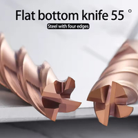 홍이 HRC55 카바이드 엔드밀 1 2 4 5 6 8 10 12mm 4날 밀링 커터 CNC 가공 엔드밀