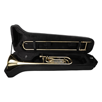 Tenor Trombone F/Bb Key Gold Lacquer Brass Instrument with 235mm Bell Diameter Portable Design