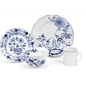 Blue and white traditional polished china dishes dinner plate ,blue and white dinner ware set