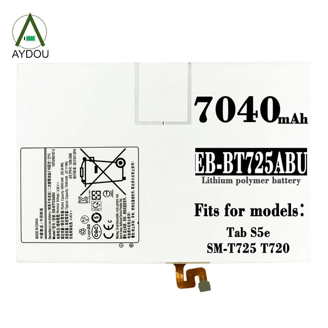 AYDOU High Power Capacity 7040mAh EB-BT710ABE Battery for Tab S2 8.0 SM T720 T725 Rechargeable SWLPB Lithium Battery Black
