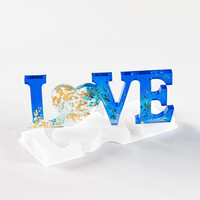 Moule à lettres LOVE DIY Crystal Dropper HOME Mold English Word Ornament Epoxy Resin Table Mold